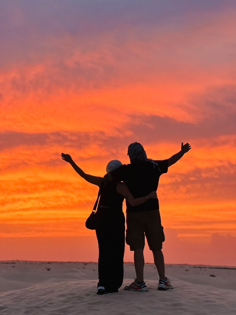 Coucher de soleil au Sahara